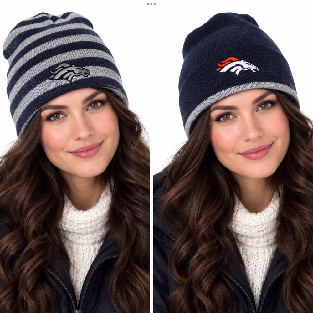 Denver Broncos Hat Reebok Blue Reversible Cap 2 Designs in One Unisex Adult New